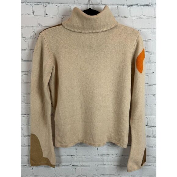CASUAL CORNER wool blend beige brown colorblock cowl neck sweater pullover XL - Picture 6 of 7